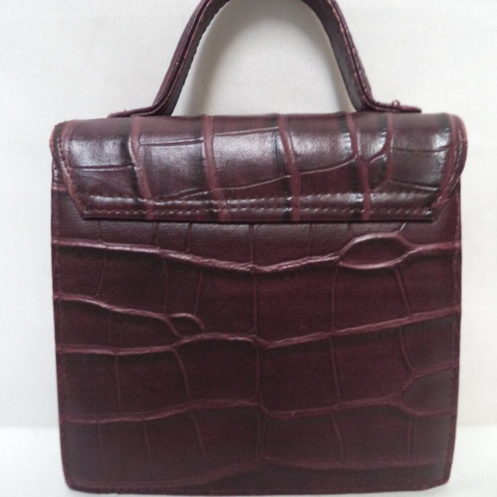 Accessory Works Vintage Croc faux leather tote bag purse w/ heart & lock small - Picture 9 of 15
